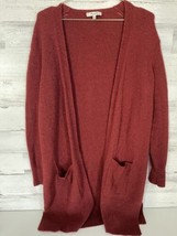 Madewell Long Line Cardigan Sweater Womens XS Rust Red Pockets Wool Blen... - £18.93 GBP