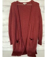 Madewell Long Line Cardigan Sweater Womens XS Rust Red Pockets Wool Blen... - £18.75 GBP