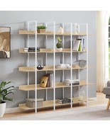 5 Tier Bookcase Home Office Bookshelf - Vintage Industrial Oak Shelf - $4,751.66 MXN