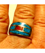 Gorgeous size 8 ring silver and turquoise - $506.65 MXN