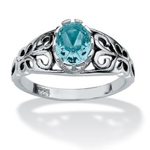 Sterling Silver Blue Topaz December Birthstone Scroll Ring Size 5 6 7 8 9 10 - $99.99