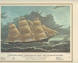 Pan Am Menu Clipper Ship Dreadnought Off Tuskar Light Currier &amp; Ives Cov... - $27.72