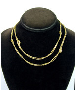 Avon KNOTTED Double Strand NECKLACE Vintage Goldtone Love Knot Twisted C... - £13.18 GBP