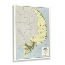 1973 South Vietnam Population &amp; Administrative Divisions Map Poster Wall Art - £31.59 GBP+