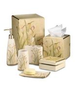 CROSCILL Calla Lilies Floral 2-PC Tissue Box Cover and Tumbler/Cup - £37.74 GBP