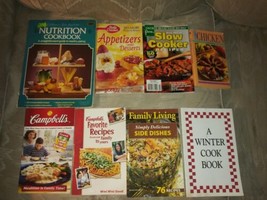 Lot Of 8 Cookbooks Cooking Food Recipes Chicken Appetizers Desserts Side Dishes  - £27.25 GBP