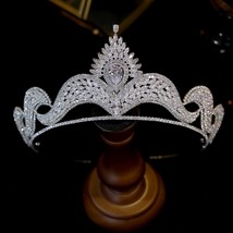 Bride Crown Unique Design AAA Cubic Zirconia Tiaras Wedding Headbands For Women  - £92.24 GBP