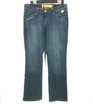  Womens Apple Bottom Bootcut Denim Jeans Apple Back Size 8 31x34 - $28.49