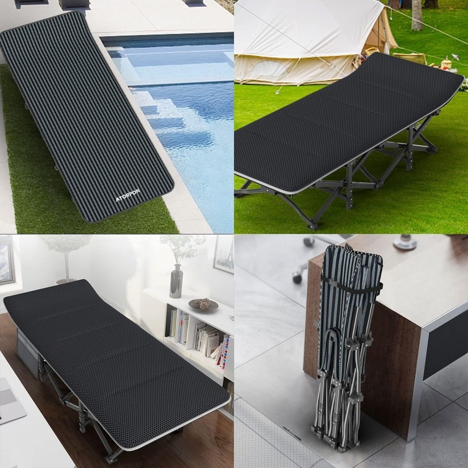 Folding Camping Cot with Removable Cushion & 3-in-1 Pocket for Outdoor Comfort Item image 8
