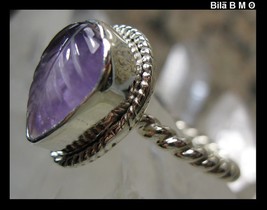 Genuine AMETHYST RING in Sterling Silver - Size 8 - $120.00