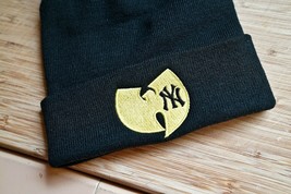 New York Yankees, Wu Tang Logo, 90s, Hip Hop, NYC Embroidered Beanie Hat - $25.00