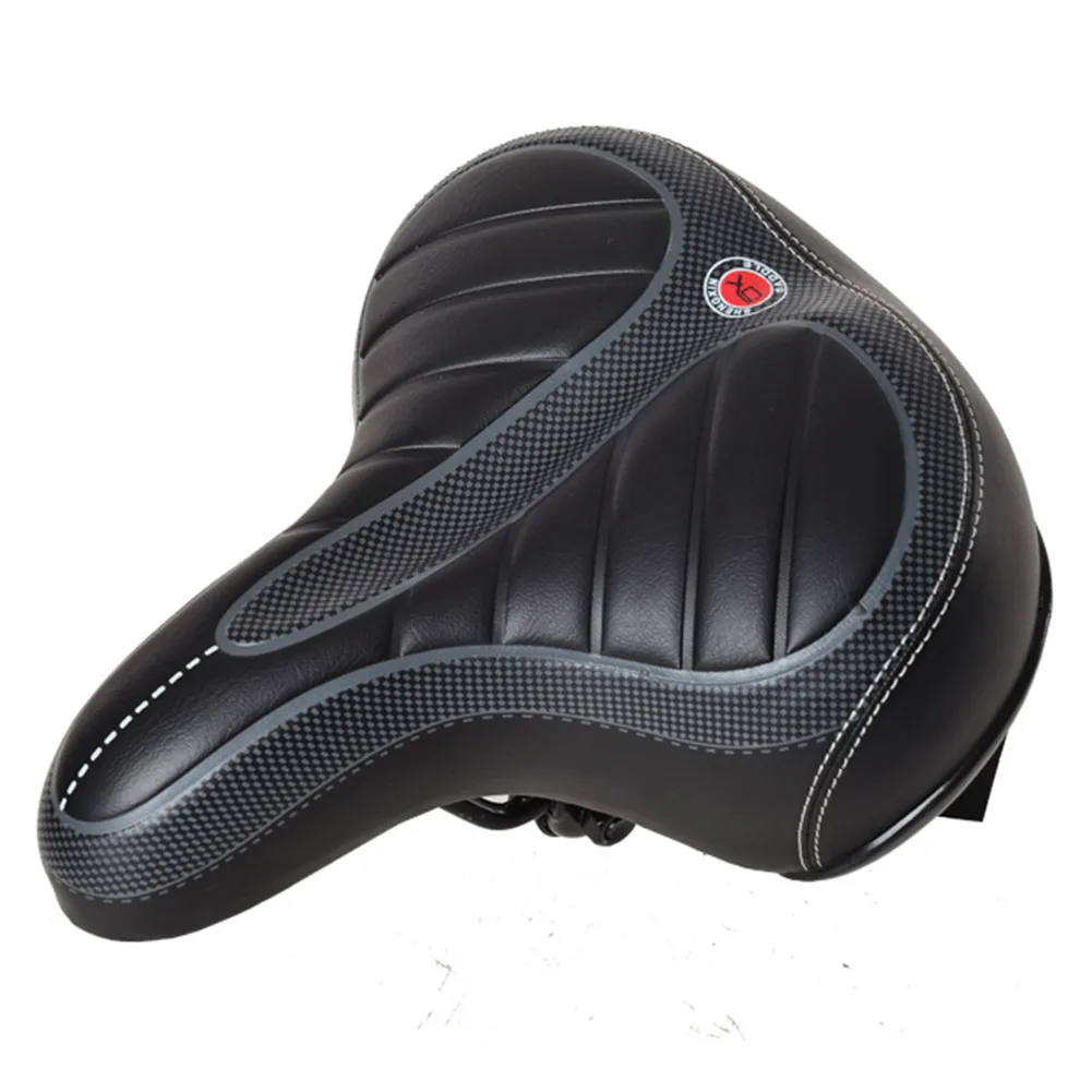 Bicycle Saddle Soft Bicycle Air Cushion Padded Comfort Big Bum PU Leather Bike S - £96.34 GBP