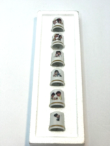 Norman Rockwell A Day In The Life Of A Boy Porcelain Thimble Set Of 6 Vintage - £15.58 GBP