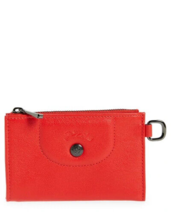 Longchamp Le Pliage Cuir Coin Purse Card Holder w/ Key ring ~NWT~ Kiss Red - €73,62 EUR