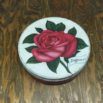 Vintage empty round tin with rose lid happiness by star roses Mrs.Steven&#39;s  - $374.35 MXN