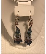 NEW Betsey Johnson Multi Colored Peacock Chandelier Earrings MSRP $68 - $82.80 CAD