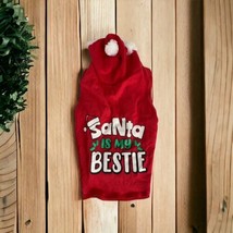 Holiday Time Dog Santa Claus Suit Outfit Hoodie Size Medium 17&quot; Back Len... - £13.26 GBP