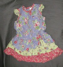 Hanna Andersson Three Sisters Shabby Floral Tiered Tier Ruffle Dress Easter 80 - $19.30