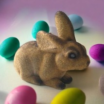 Vintage Flocked Rabbit Bank Bunny Piggy Brown Realistic Stopper Easter Woodland  - £13.74 GBP