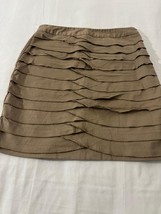 Cato Women's Brown Side Zipper Rear Slit Pull-On Skirt Size 14 Measured Waist 34 image 6
