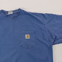 Carhartt T-Shirt Men's Blue Short Sleeve Pocket Workwear Measured Chest 48" image 8