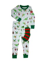Toddler Boy&#39;s Christmas Dinosaur Soft Holiday Pajama and Sock Set - $24.99