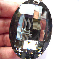 Oval Pendant, oval crystal, focal pendant, focal crystal, big crystal, huge crys - $32.00