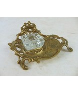Vintage Decorative Antique Art Nouveau Brass Ink Well - $2,258.01 MXN
