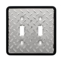 126370 Diamond Plate Double Switch Cover Plate - £17.98 GBP