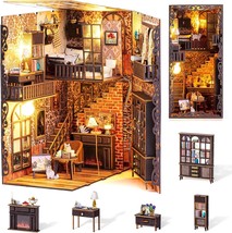 Book Nook Kit for Adults Teens, Wooden 3D Puzzles for Adults Tiny House Bookcase - £33.89 GBP