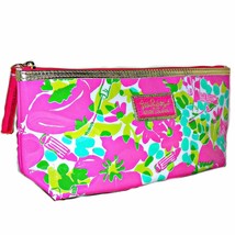Lilly Pulitzer For Estee Lauder Pink Flowers Lipstick Makeup Zippered Cl... - $34.99