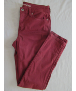 Lands&#39; End jeans pants mid-rise slim Size 6 burgundy red inseam 30&quot; - £11.57 GBP