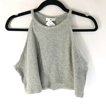BP Womens Crop Top Ribbed Knit Halter Neck Sleeveless Gray Size 1X - £11.54 GBP