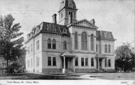 Court House St Johns Michigan 1916 postcard - £5.80 GBP