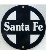 Santa Fe 9&quot; Round Porcelain Railroad Transportation Sign - $919.60 MXN