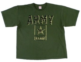 US Army T-Shirt Size Adult 2XL Green Bayside Mens Made in USA Cotton - £8.83 GBP