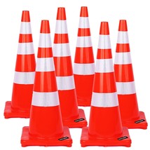 BATTIFE 36&quot; Inch Traffic Safety Cones | 6Pack PVC Cone with Reflective C... - $170.05