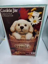 Vintage Treasure Craft Cookie Jar Puppy Dog In A Barrel - New in box - £32.69 GBP