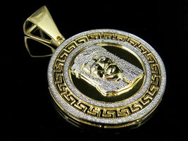 Mens 14K Yellow Gold Over 1.25Ct Diamond Bismark Medallion 1.6&quot; Jesus Pendant - £104.60 GBP
