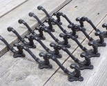 15 BLACK COAT HOOKS IRON ANTIQUE LOOK HAT HOOK RESTORATION SMALL VICTORI... - $26.99