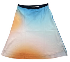 Crosby. Womens Nosara Sunset Ombre A-Line Skirt Blue Orange Satin Mid Le... - £19.46 GBP
