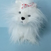 Ganz Webkinz Dog White Yorkie Plush Realistic Stuffed Animal No Code 8&quot; L Hearts - £15.45 GBP