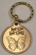 Let Go Let God Butterfly Serenity Prayer Bronze Keychain - $6.92
