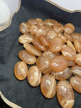 38PCs 4.2 KG Banded Honey Calcite Palm worry soap shape massage wholesale lots - £115.98 GBP