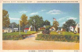 White City Tourist Camp Watkins Glen State Park New York linen postcard - £5.14 GBP