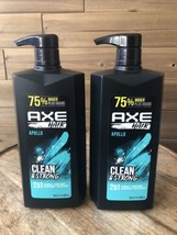 (2) Axe Hair Apollo – Clean &amp; Strong – 2-in-1 Shampoo and Conditioner – 28 fl oz - £36.73 GBP