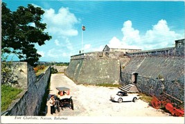 Nassau Bahamas Fort Charlotte British Forts Canon British Flag Vintage Postcard - £7.51 GBP