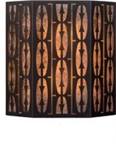 Sconce Django Wall Bronze Silver Mica 1940 Mid-Century Modern Geometric Pattern - £462.82 GBP