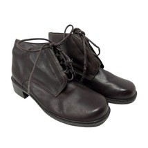 Bass &amp; Co heeled booties 1 M girls brown leather lace up shoes youth  - £11.86 GBP