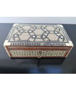Antique Jewelry Trinket Box IN Marquetry Syrian Handmade Mother of Pearl - €48,75 EUR